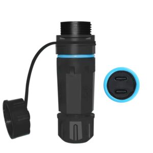 Dual-port Type-C adapter M20 male and female data extension cable waterproof aviation plug connector