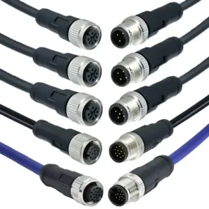 M12 Type I Adapter, Male-Female Adapter, Metal Panel-Mounted Socket Connector, IP68