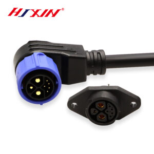 Shared bike lithium battery charging port 3+5 pin terminal connector male bent with wire female plug socket car connector
